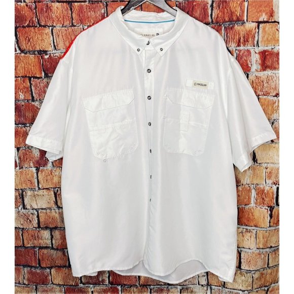 Magellan Outdoors Relaxed Fit Vented Shirt 3XL American Flag USA Red White Blue - Picture 3 of 6